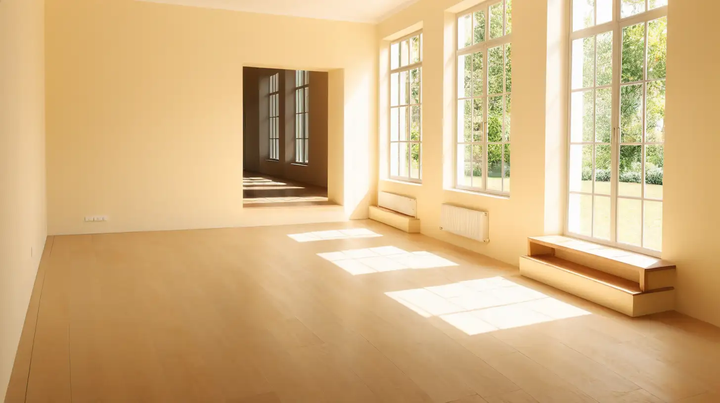Spacious Light Room with Garden View