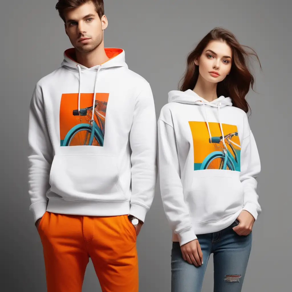 Fashionable Hoodies Vibrant and Trendy Couple Showcase