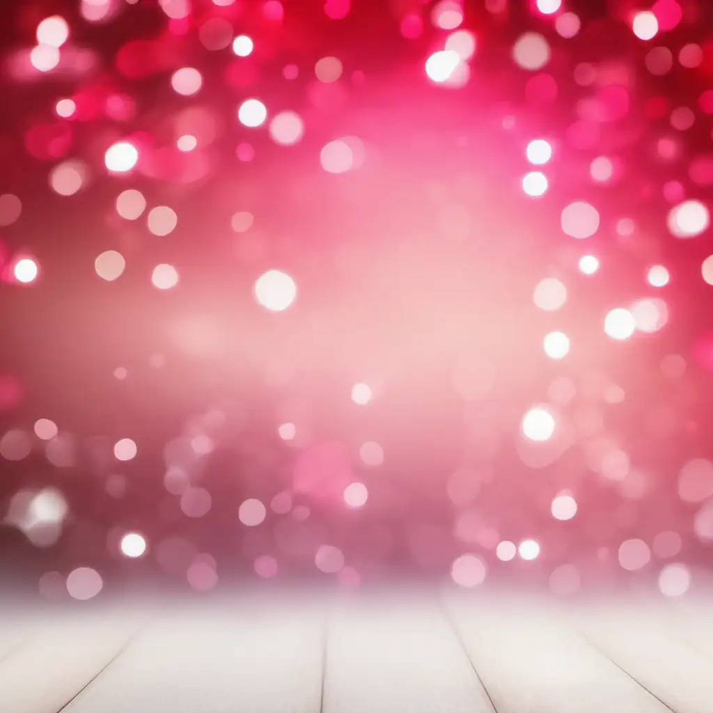 Red, Pink, and white mixed bokeh background with lower level floor