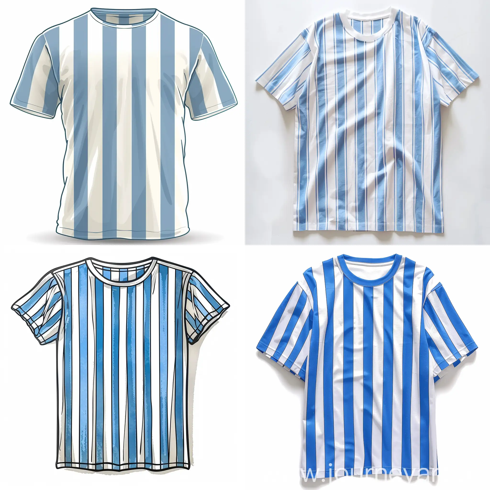 Chic-Vertical-Blue-and-White-Striped-Oversized-Tshirt-Illustration