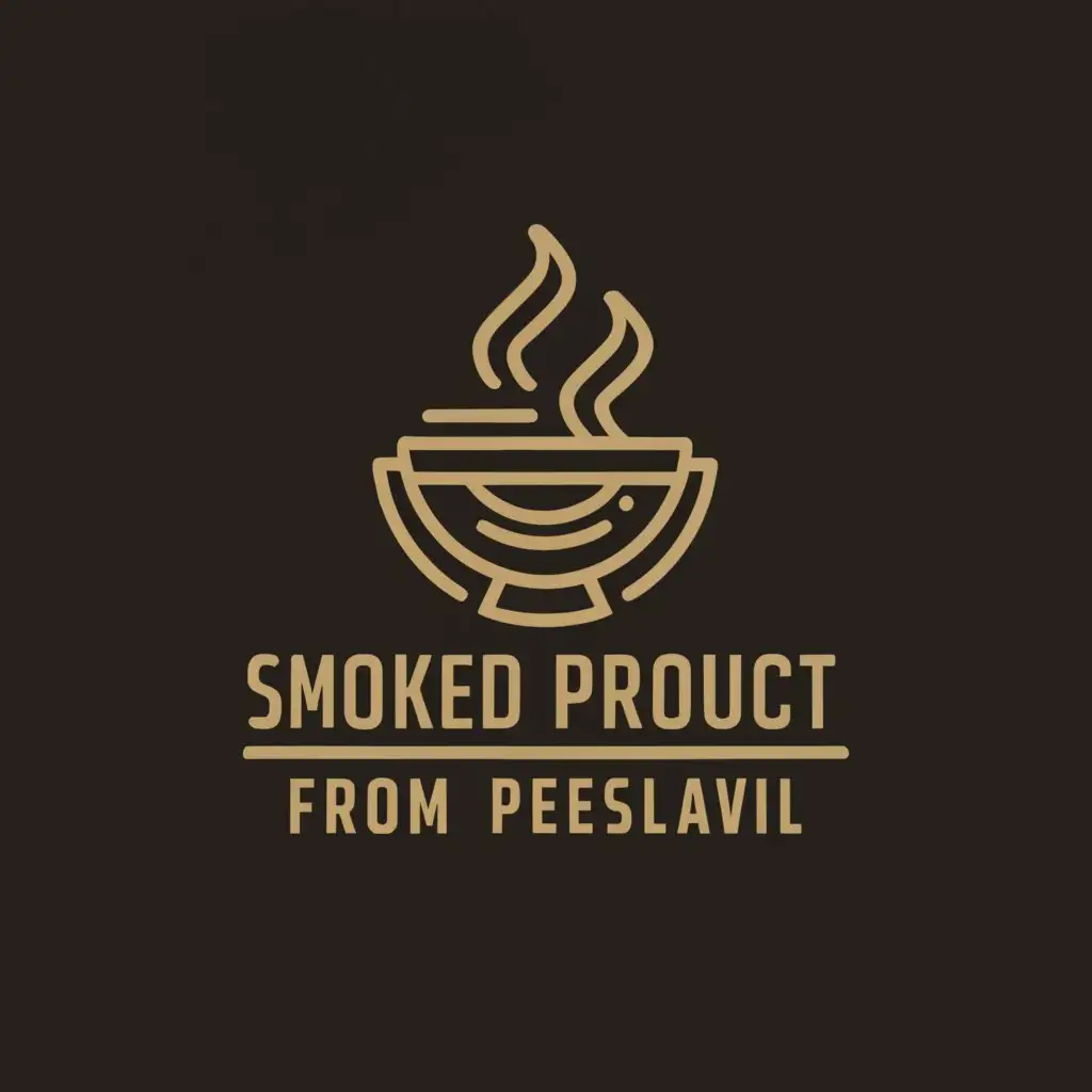 a logo design,with the text "Smoked products from Pereslavl", main symbol:brazier,Moderate,be used in Restaurant industry,clear background