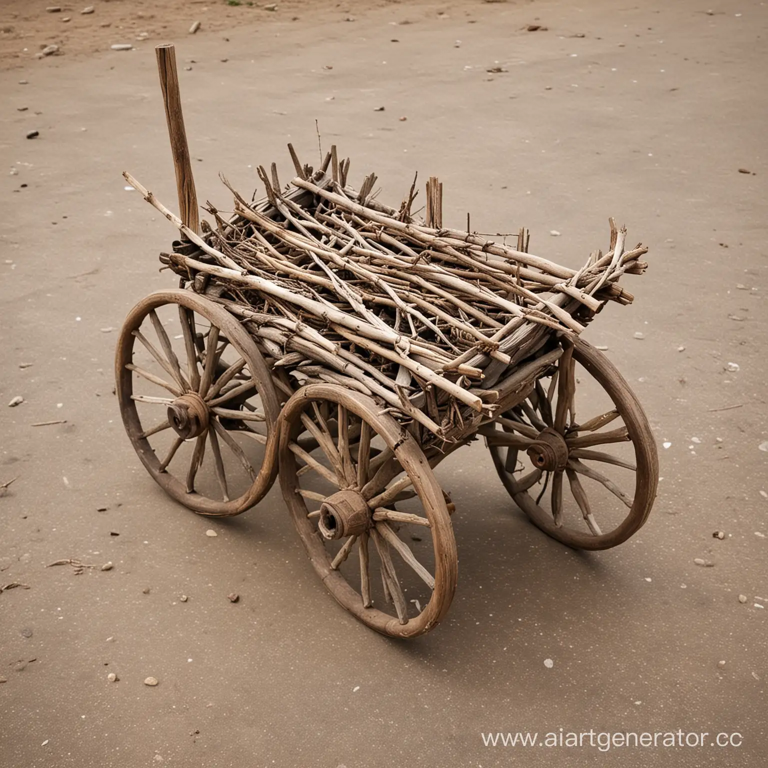 Rustic-Cart-with-Handcrafted-Wooden-Wheel
