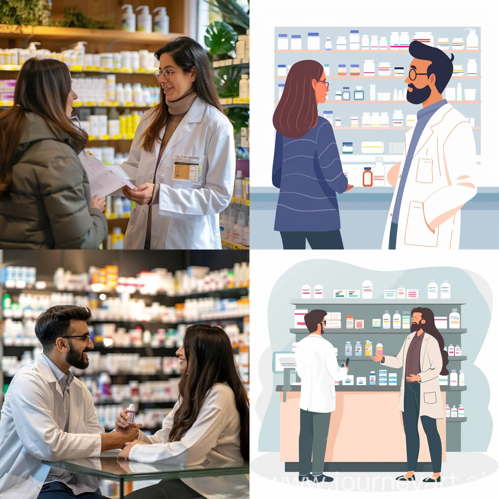 pharmacist and client in pharmacy