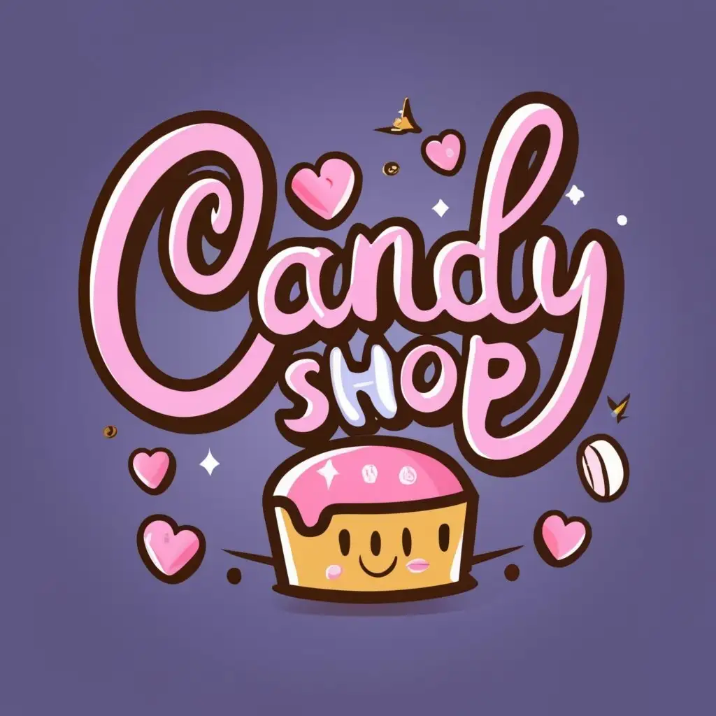 logo, candy, with the text "Candy Shop", typography, be used in bakery style