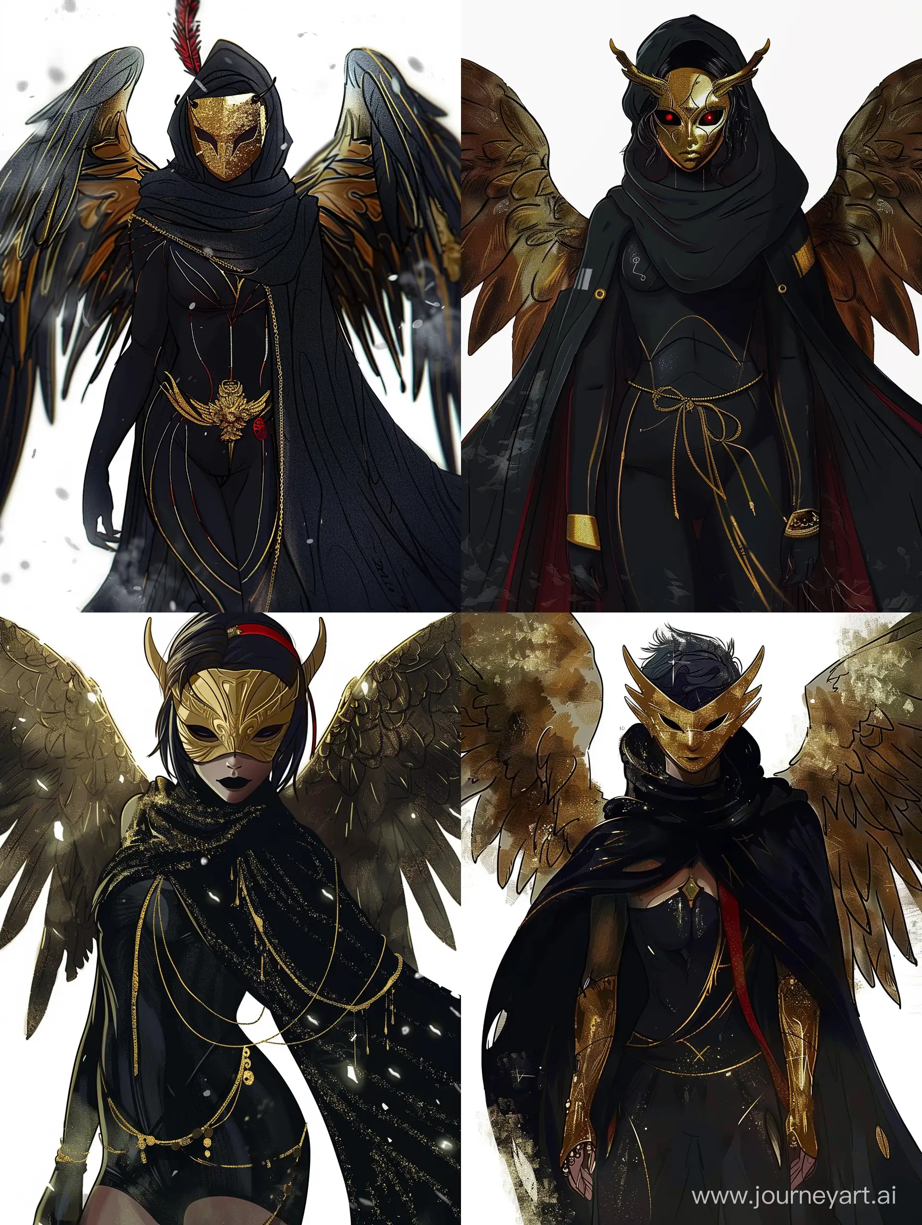 Dark-Angel-with-Golden-Mask-in-Surreal-Digital-Art