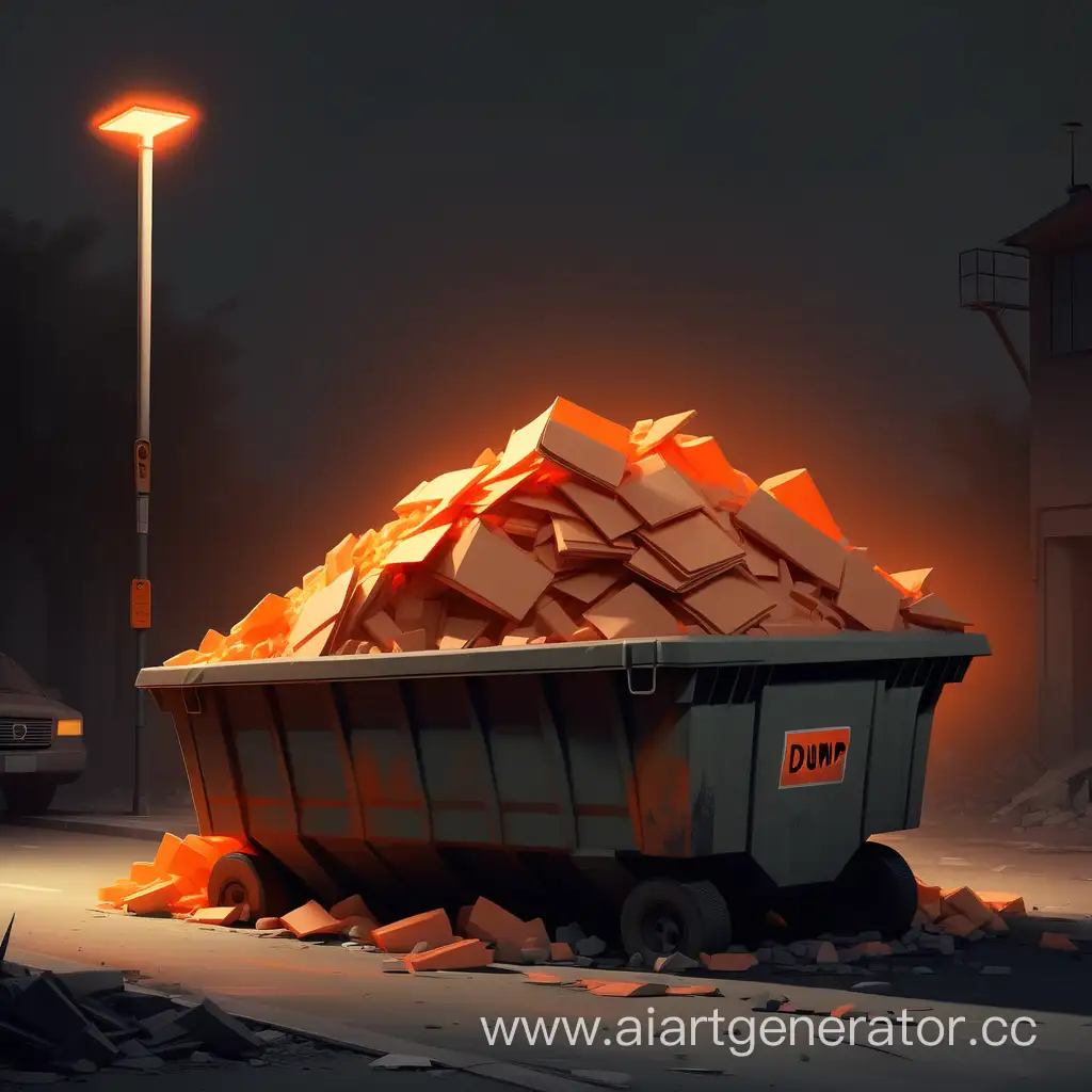 Lonely-Dumpster-with-Faint-Orange-Glow