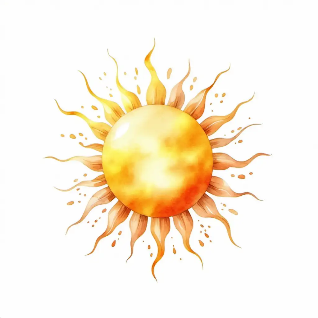 Bright and Sunny Weather Forecast with Realistic Sun Symbol on White Background