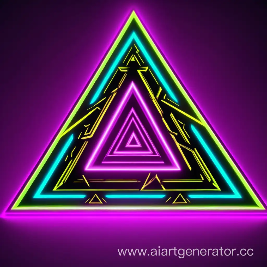 Neon-Cyberpunk-Arrows-and-Triangles-Futuristic-SciFi-Portal-with-Vibrant-Colors