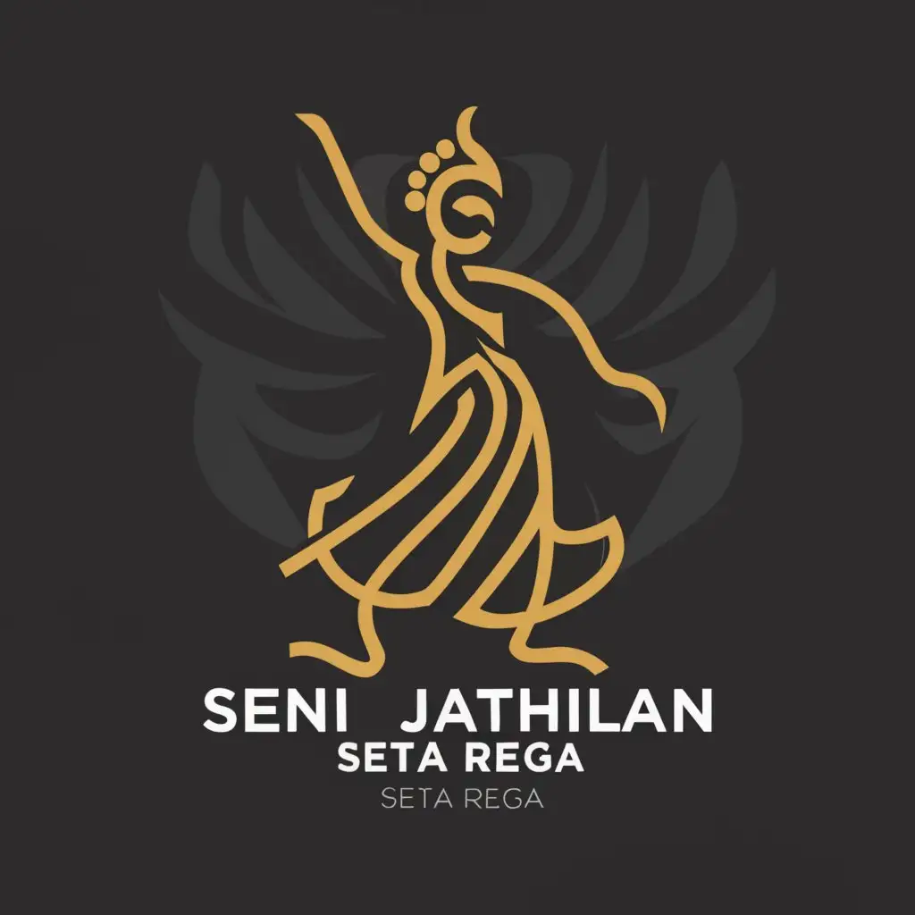 a logo design,with the text "SENI JATHILAN "SETA REGA"", main symbol:Traditional Dance, Javanese Culture, Mountains, Beach, Natural Colors,Moderate,be used in Education industry,clear background