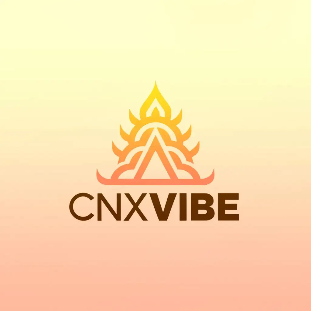 a logo design,with the text 'CNX Vibe', main symbol:Thailand Temple,Moderate, be used in Travel industry, clear background, white background, black text