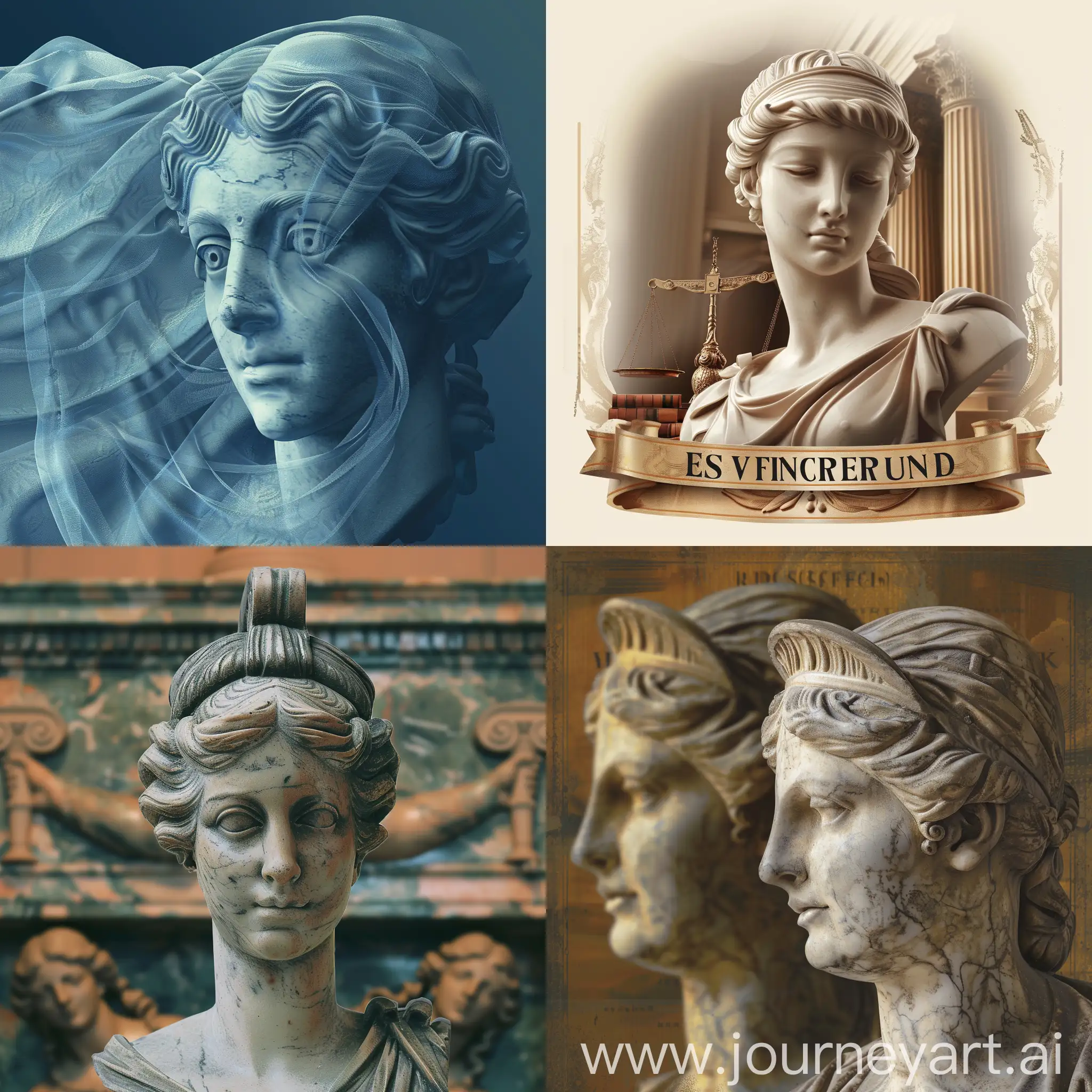 create the womens head statue from the background of the banner from the previous suggestion for legal firm website.
