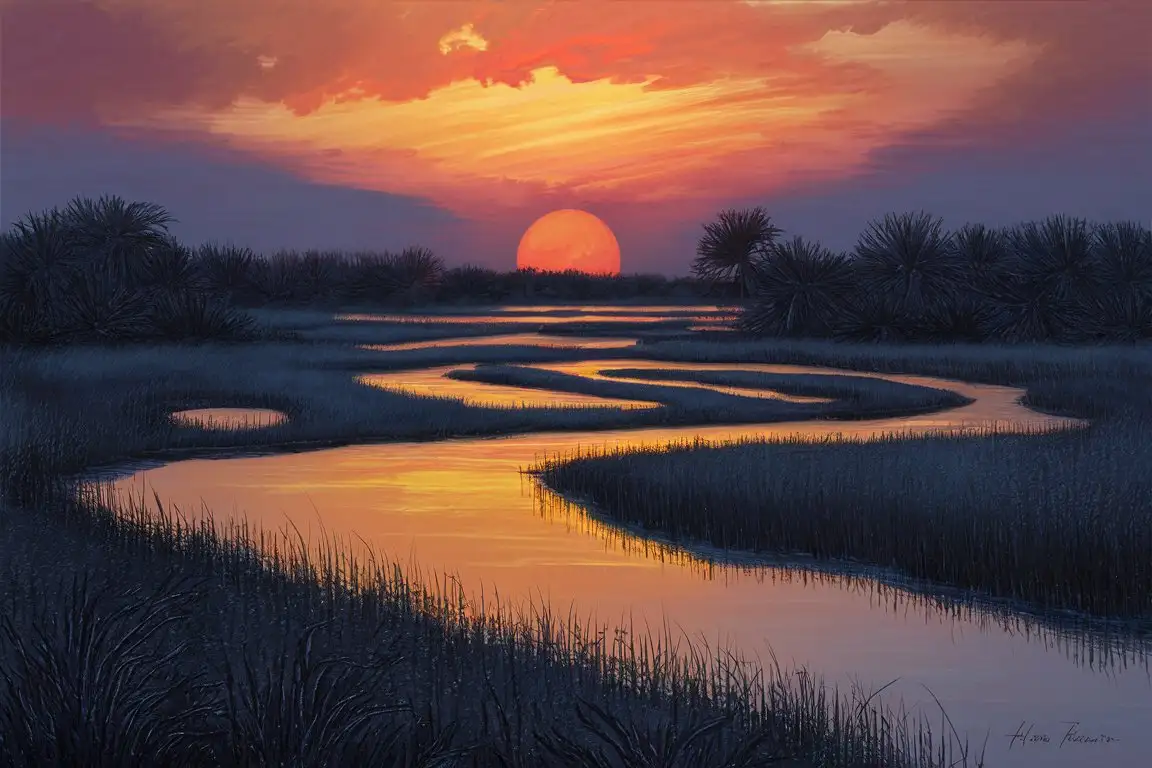 Vibrant-Sunset-Over-Lowcountry-Marsh-Majestic-Beauty-of-South-Carolina