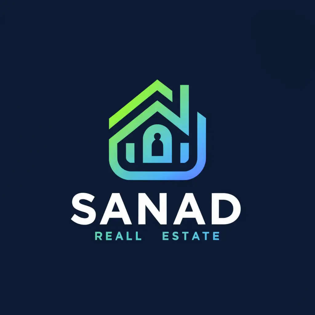 a logo design,with the text "SANAD", main symbol:REAL ESTATE,Moderate,clear background