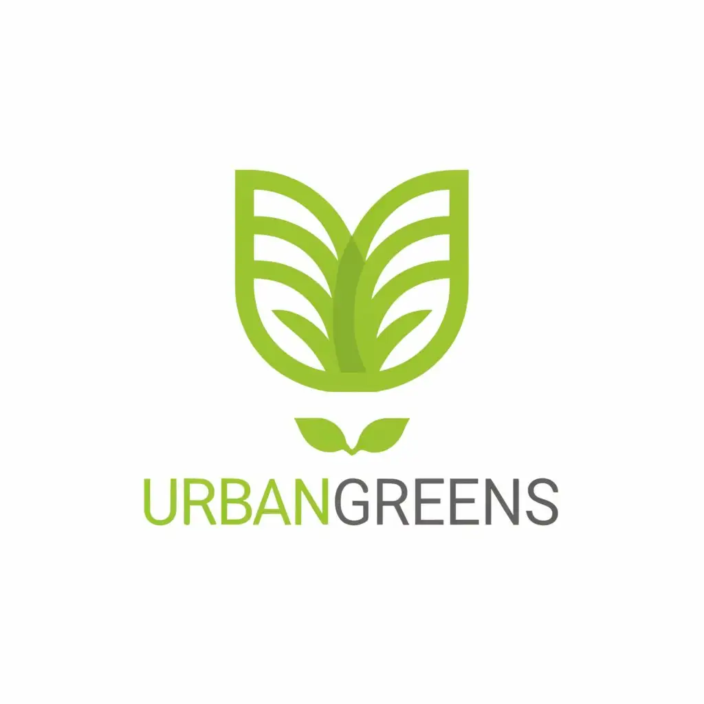 a logo design,with the text "UrbanGreens", main symbol:green technology,Minimalistic,be used in Retail industry,clear background