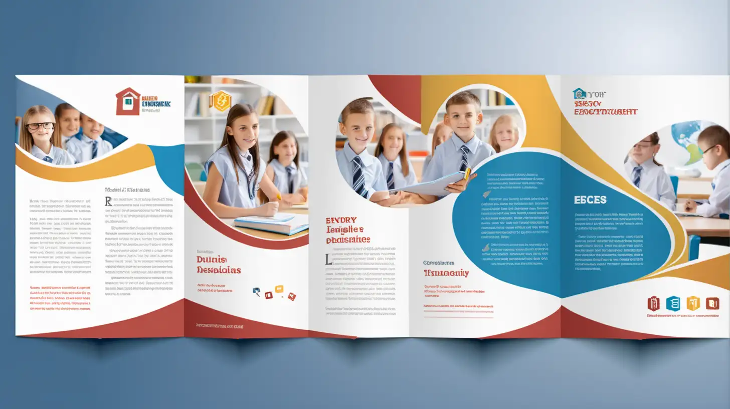 教育行业画册设计模版，二折三页