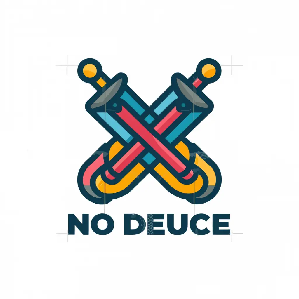 a logo design,with the text "No deuce", main symbol:Sword, shuttlecock,Moderate,be used in Technology industry,clear background