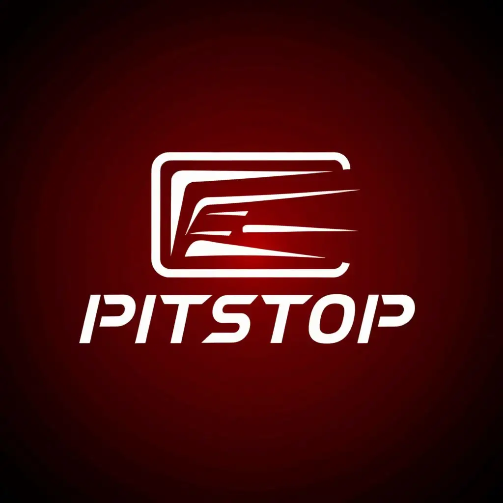 a logo design,with the text "PitStop", main symbol:Formula 1 Car and na old tv,Moderate,be used in Sports Fitness industry,clear background