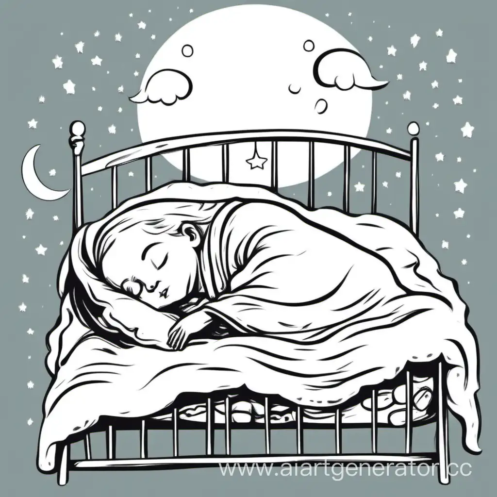 Peaceful-Child-Sleeping-Illustration-in-Drawn-Style