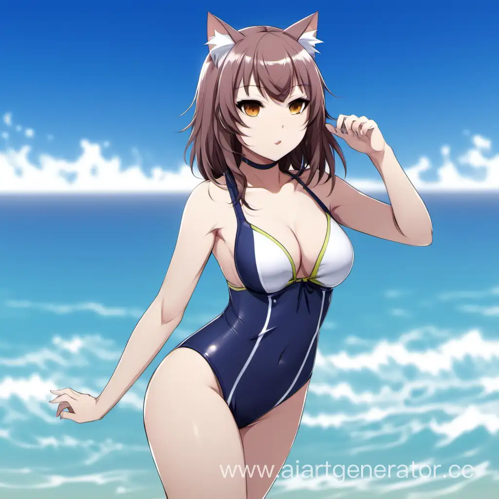 Playful-Neko-Girl-Enjoying-Beach-Fun-in-a-Colorful-Swimsuit