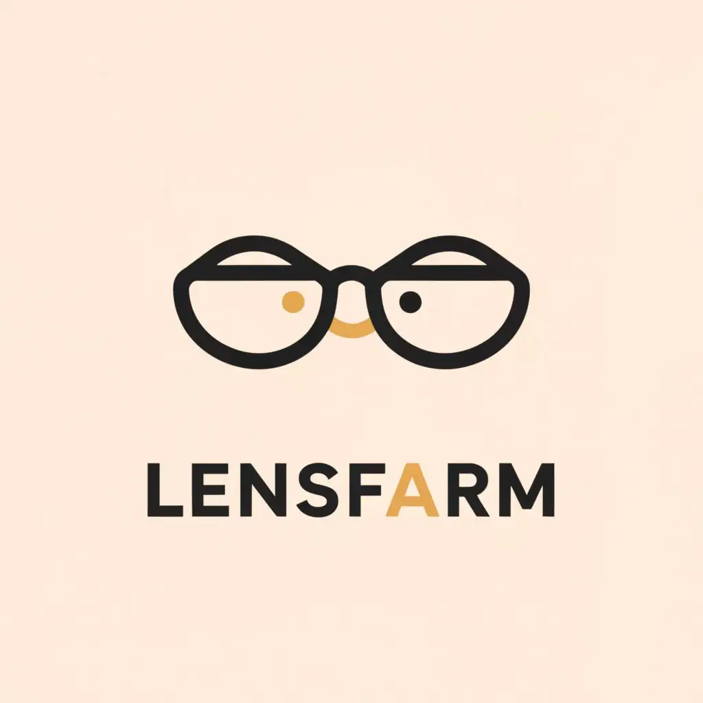a logo design,with the text "Lensfarm ", main symbol:Eyeglasses,Moderate,clear background