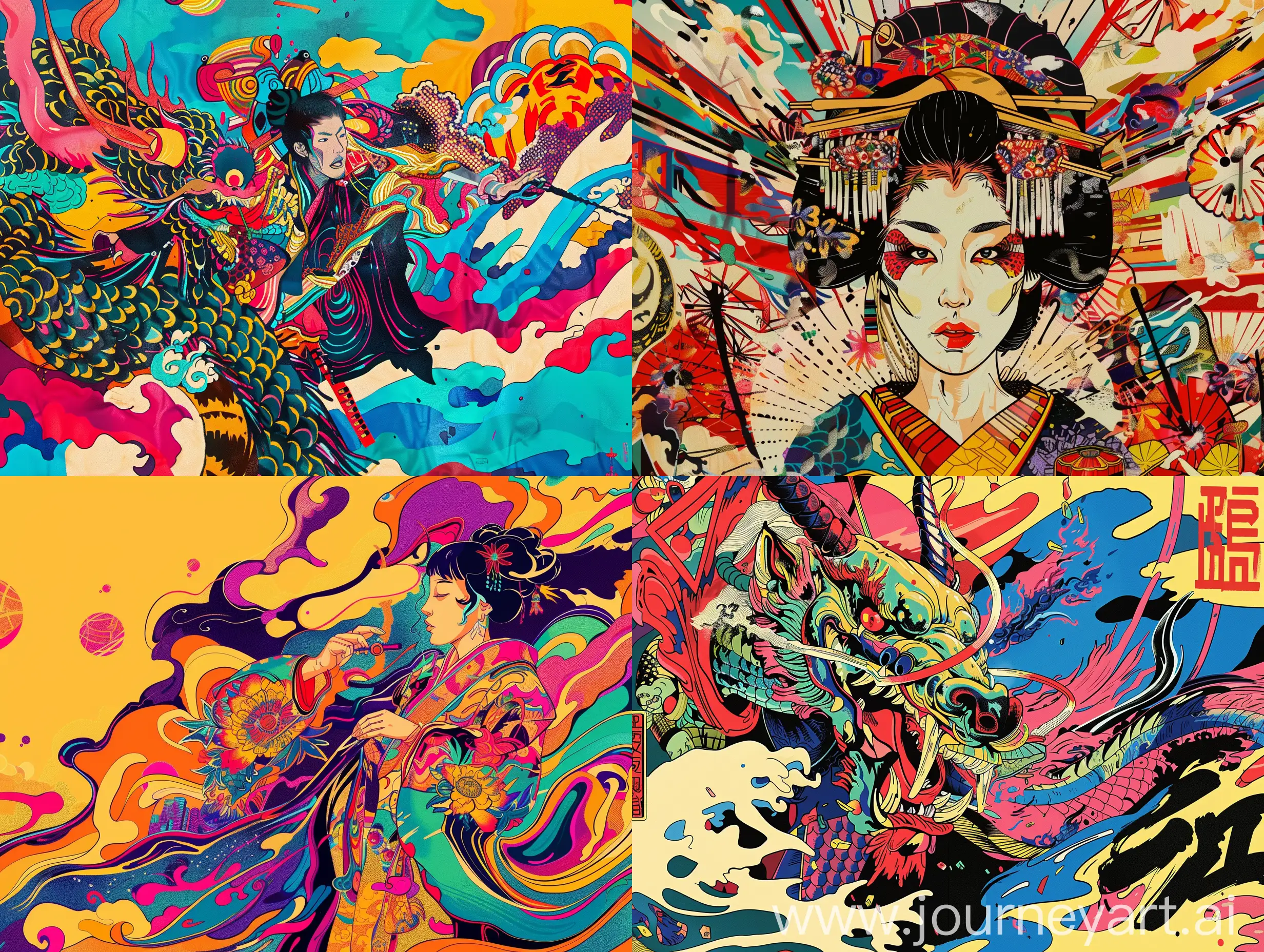 Masterpiece. Best quality. In a style of TV advertising. Colourful Japanese psychedelic advertising. High action modern advertising. Modern Asian psychedelic advertising