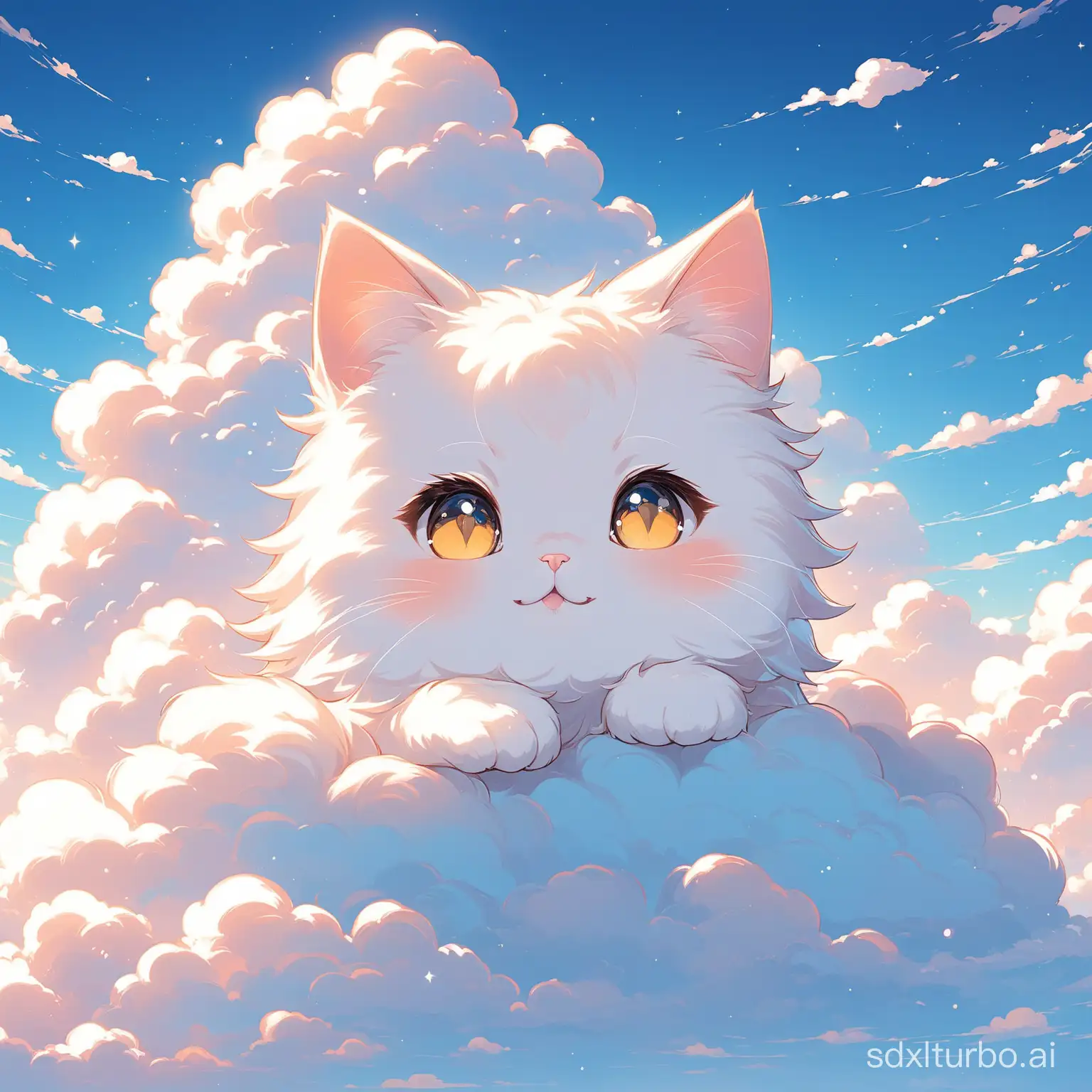Adorable-Cloud-Little-Cat-Floating-in-Dreamy-Sky