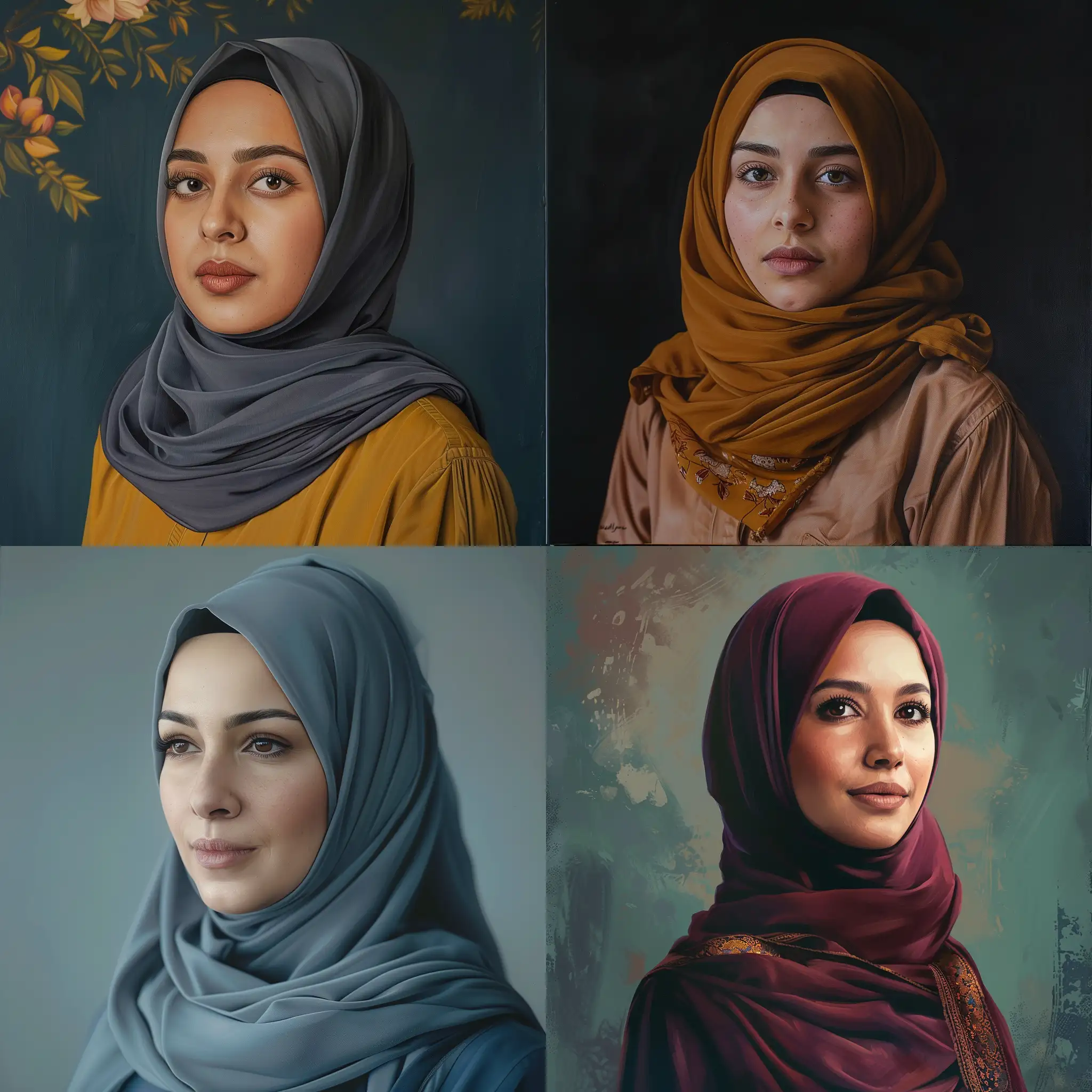 A portrait of a Muslim woman wearing Hijab