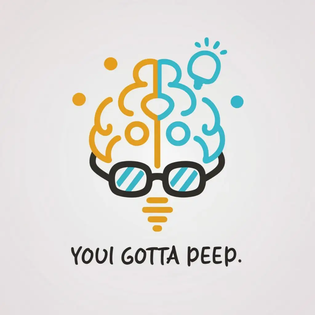 a logo design,with the text "YOU GOTTA PEEP", main symbol:Brain
,Moderate,be used in Technology industry,clear background