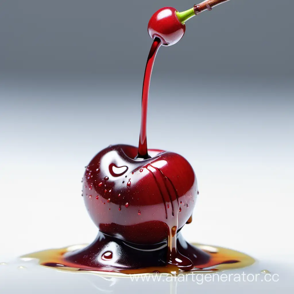 Delicious-Cherry-with-Dripping-Syrup-Irresistible-Sweetness-Captured-in-a-Single-Frame