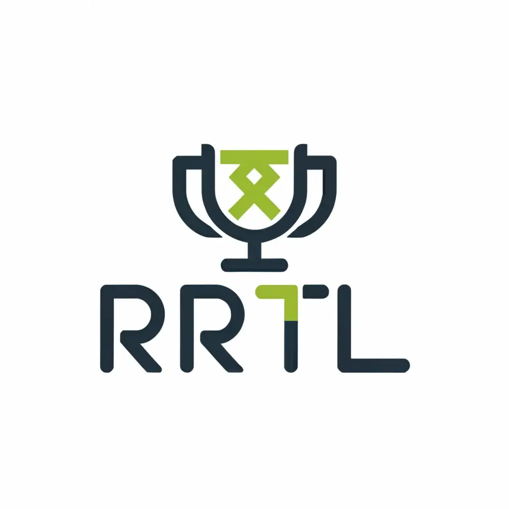 a logo design,with the text "Rrtl", main symbol:🏆,Minimalistic,clear background