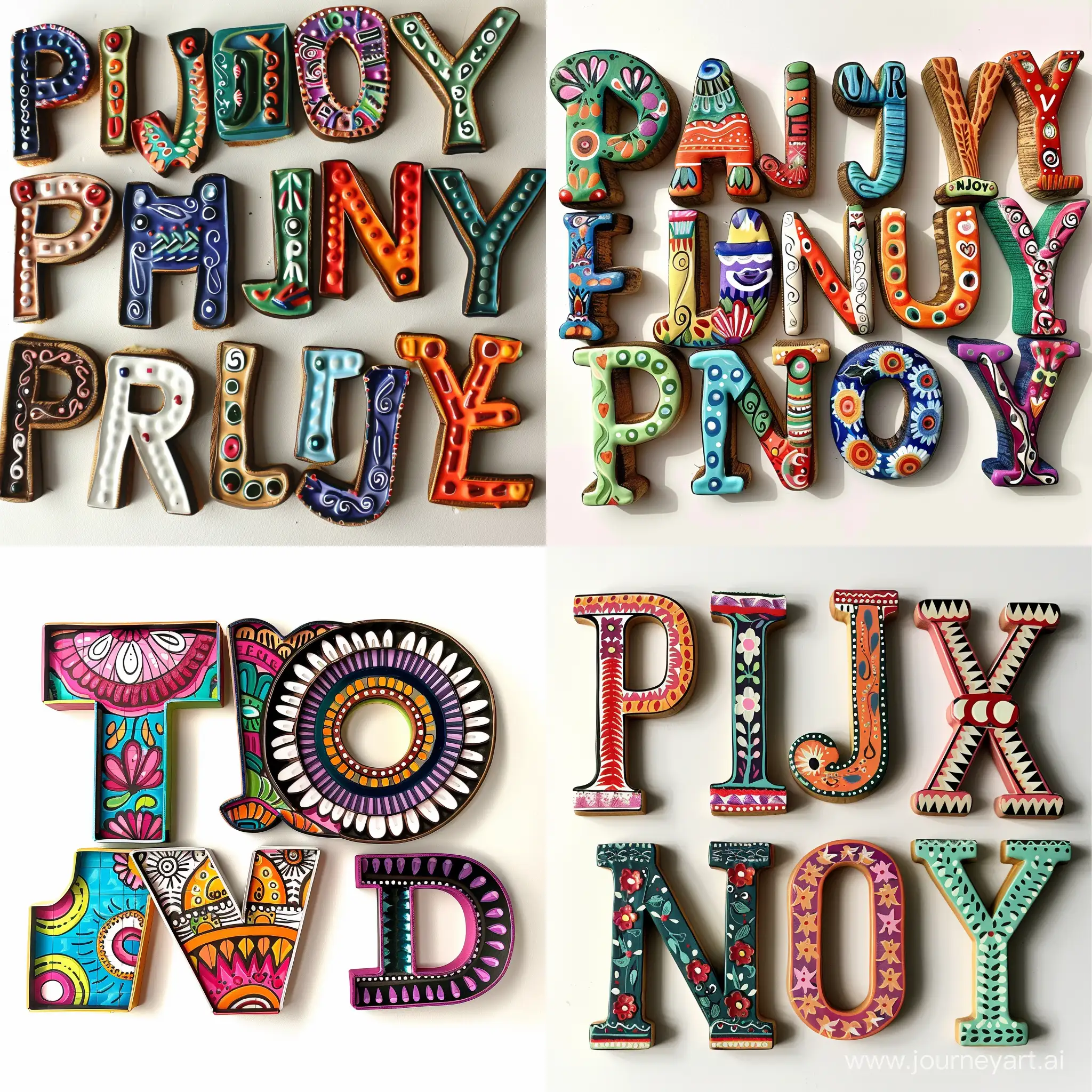 Colorful-Mexican-Style-Pinjoy-Letters-Displaying-Vibrant-Cultural-Artistry