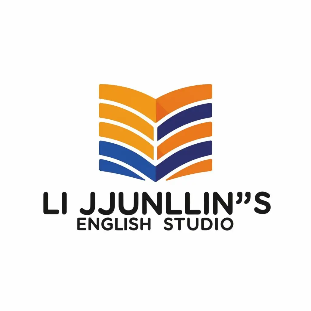 a logo design,with the text "Li Junlin’s English Studio", main symbol:English dictionary or paper; book,Moderate,be used in Education industry,clear background