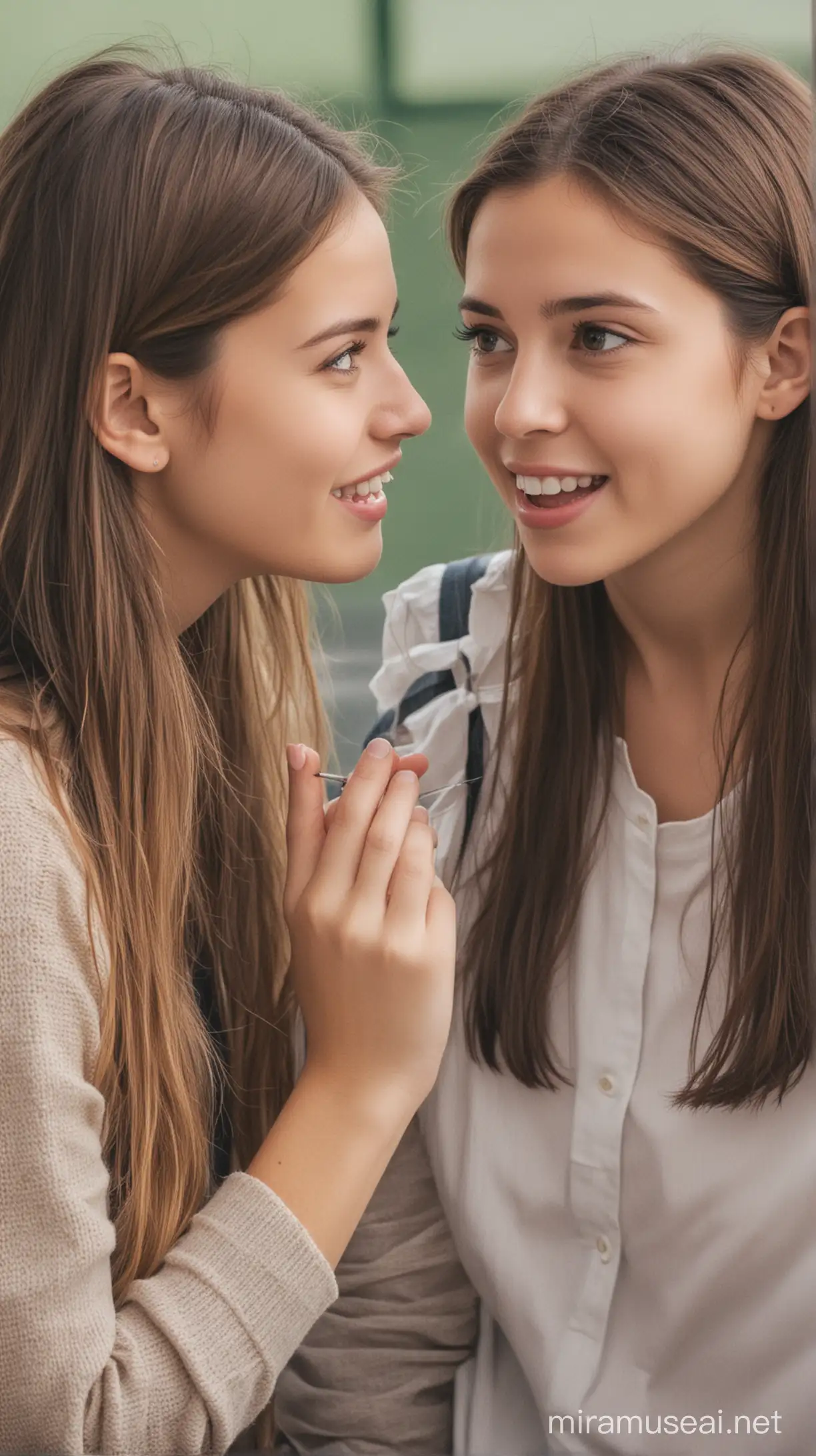 Two girl talking