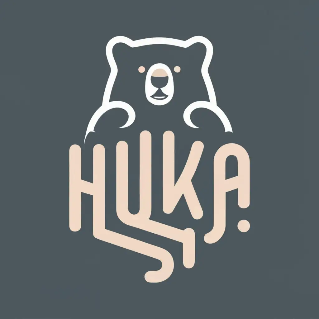 logo, Bear, with the text "Huka", typography, be used in Technology industry