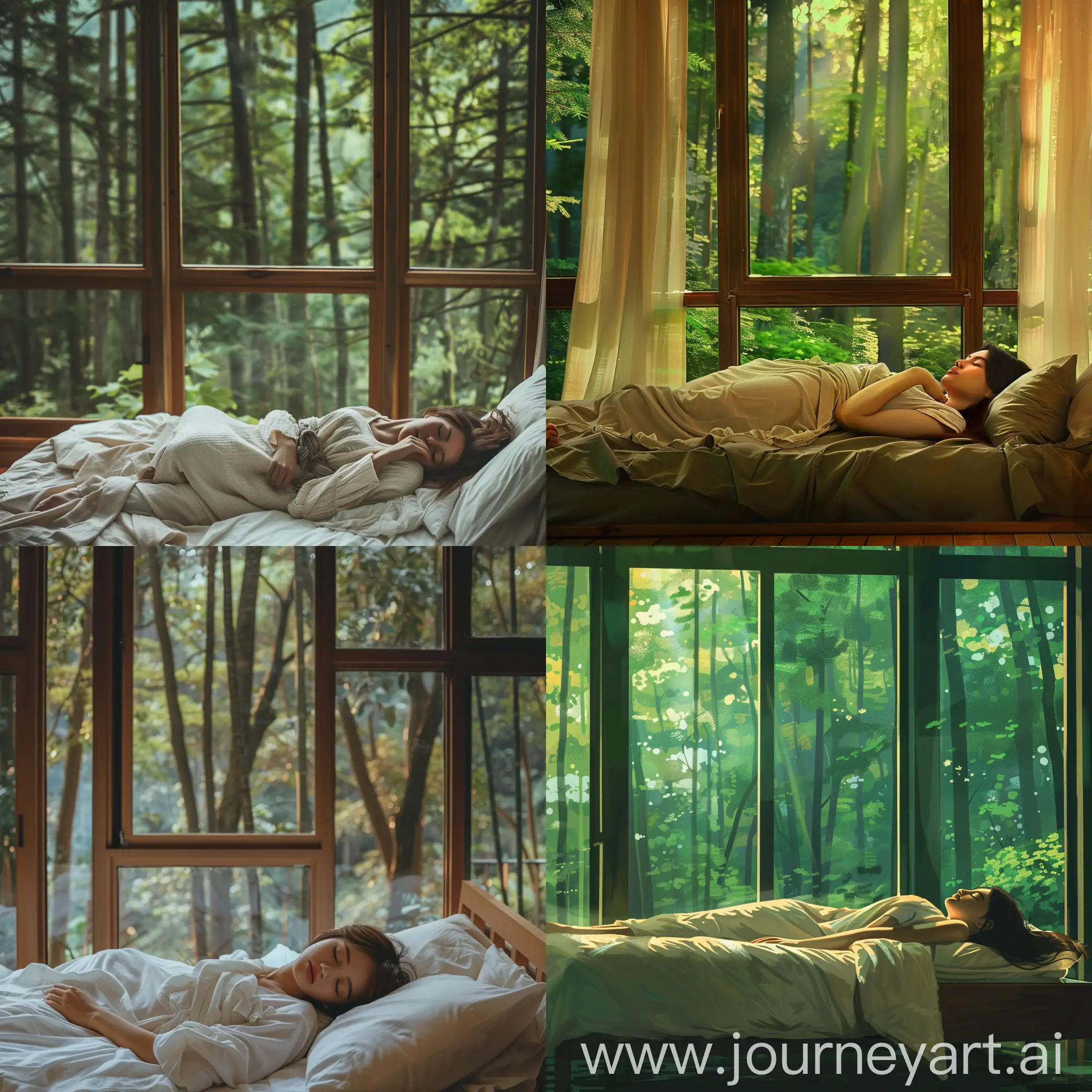 Serenity-in-the-Forest-Sleeping-Lady-by-the-Window