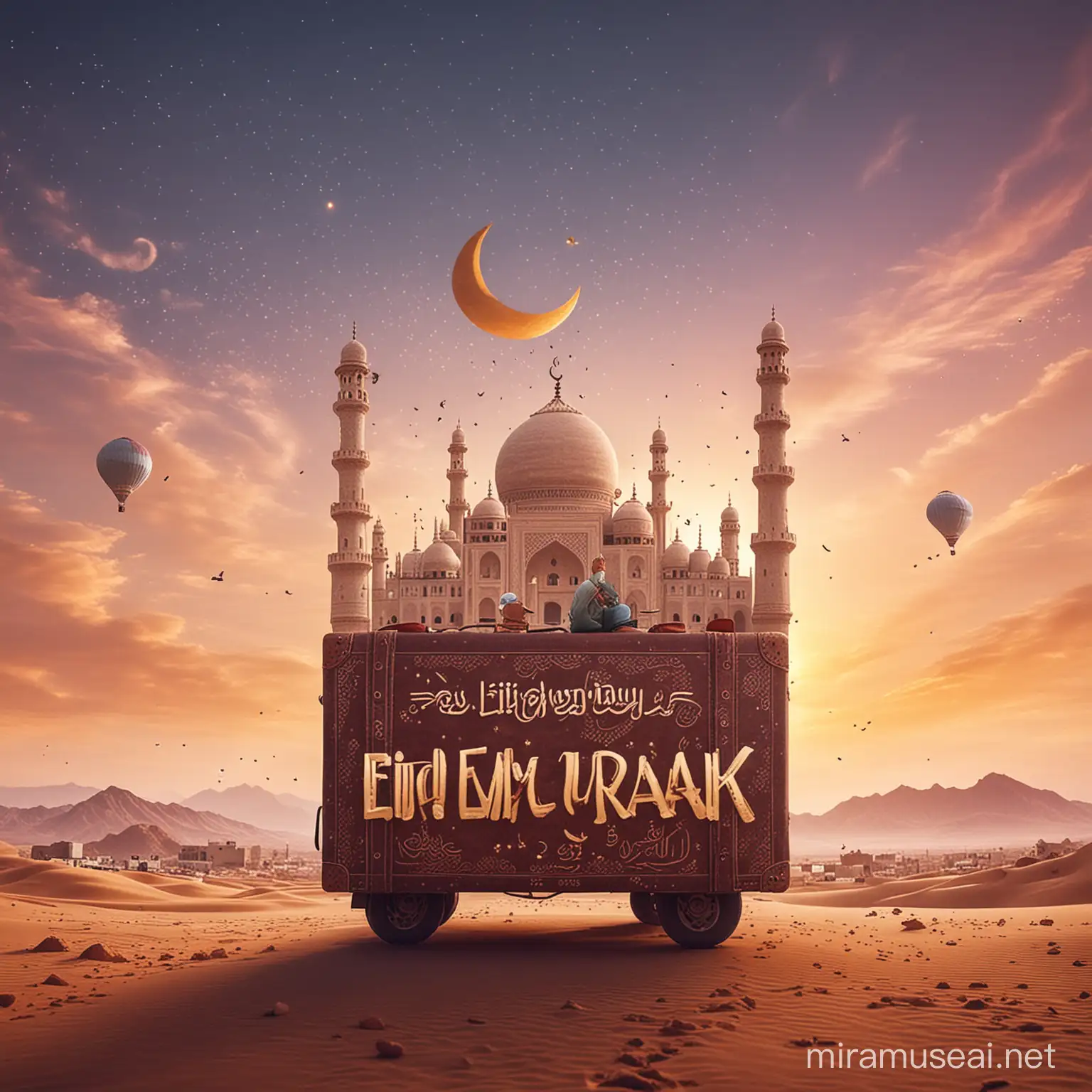 Eid Mubarak Travels Creative Background