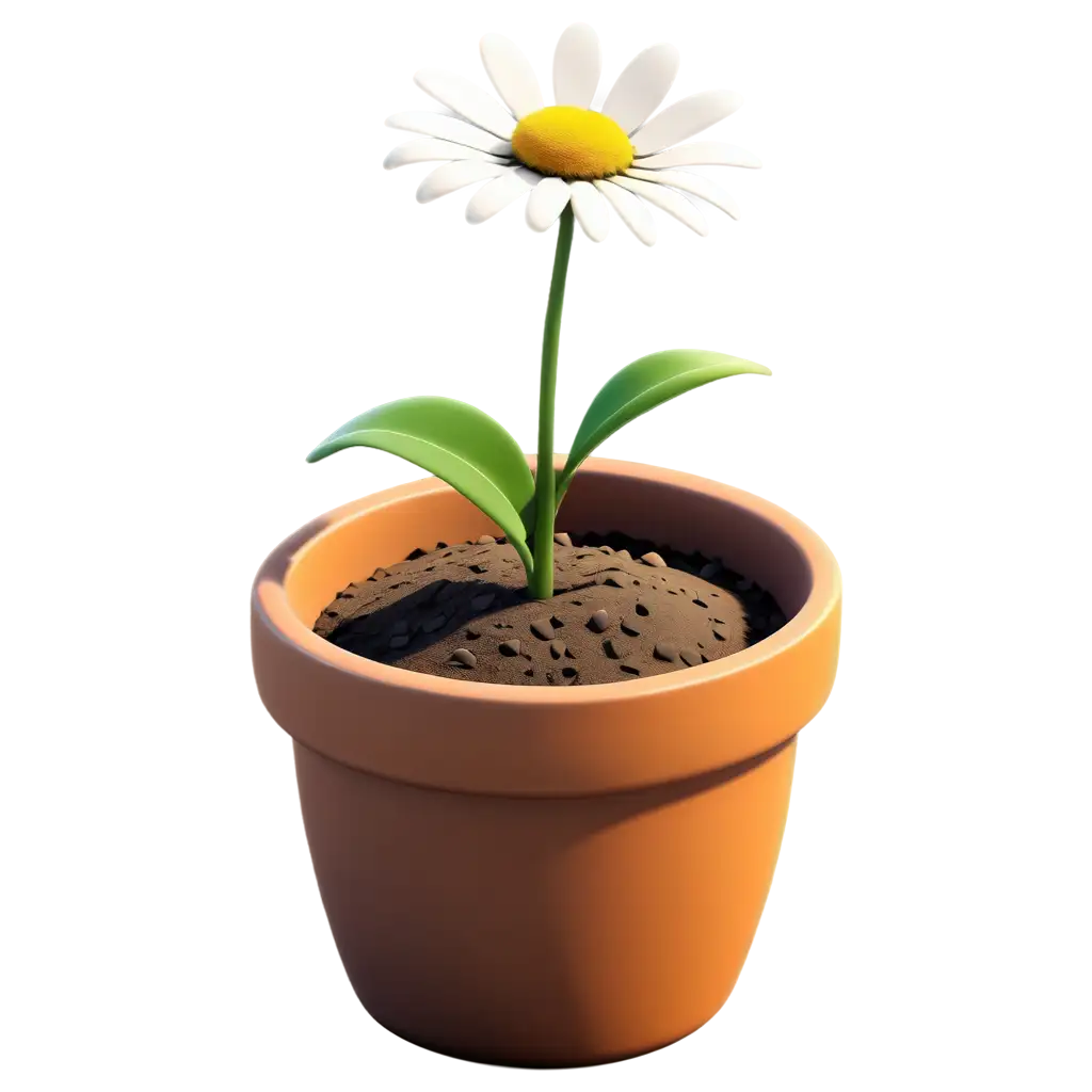 MicroTiny-Clay-Pot-with-Daisy-Captivating-PNG-Artwork-Illuminated-by-Autumn-Sun