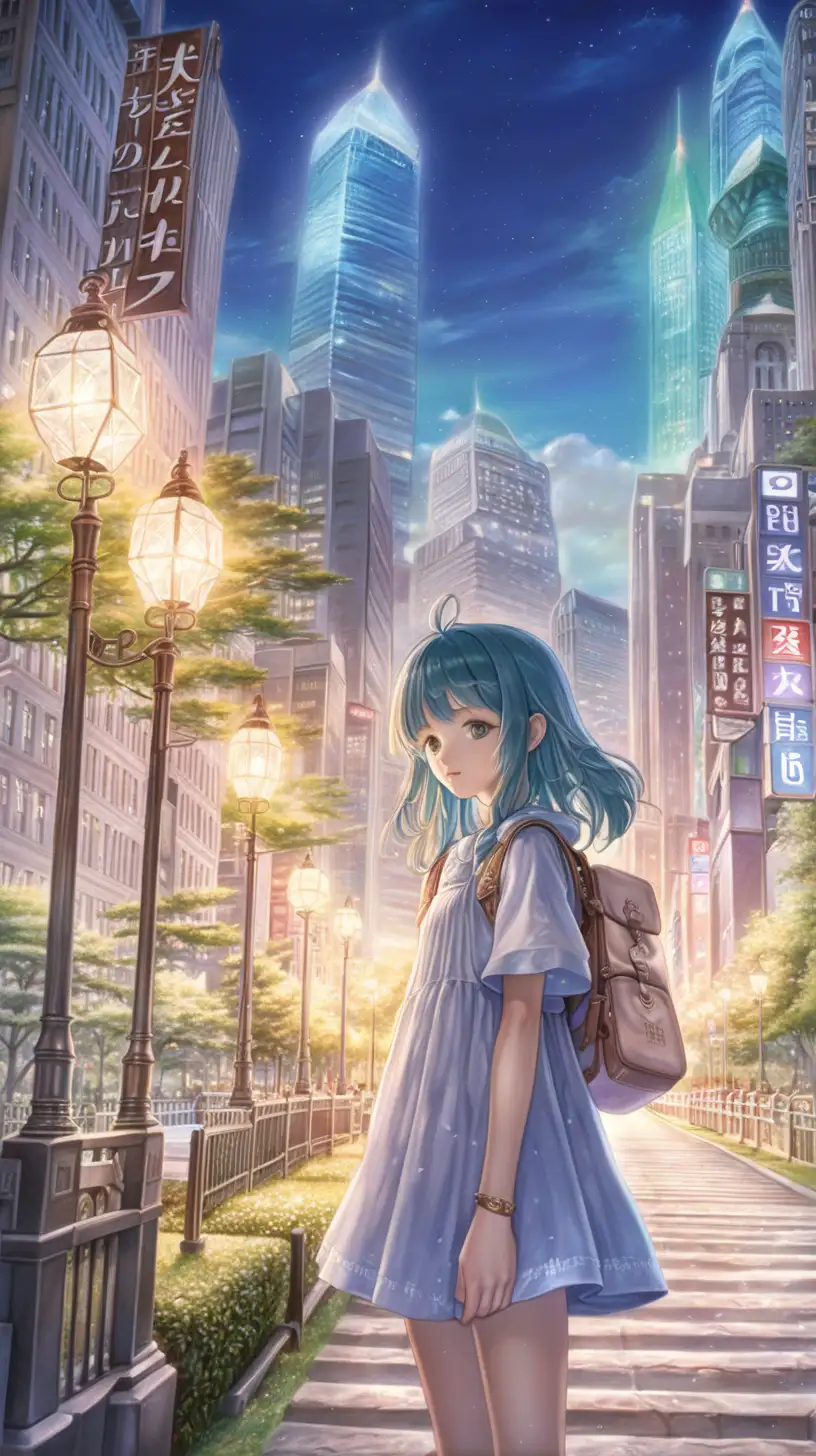 Korean Light Novel Characters Explore a Vibrant RPG City Park
