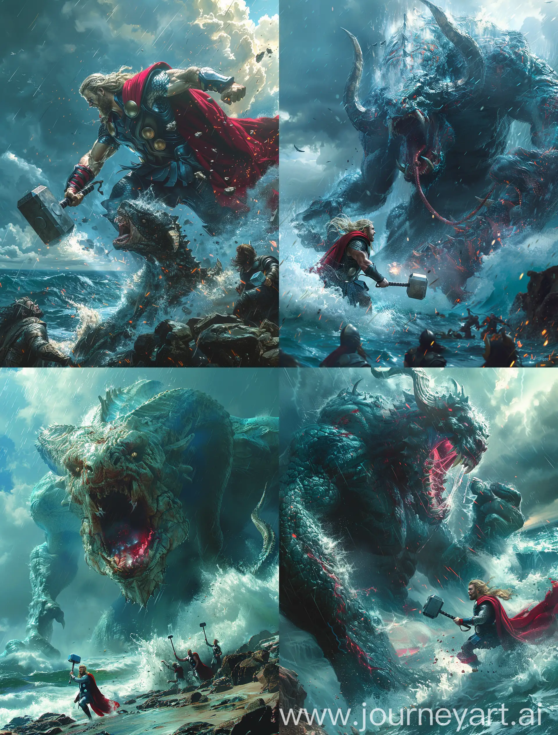 Thor-Battles-Jormungandr-Amidst-Stormy-Seas