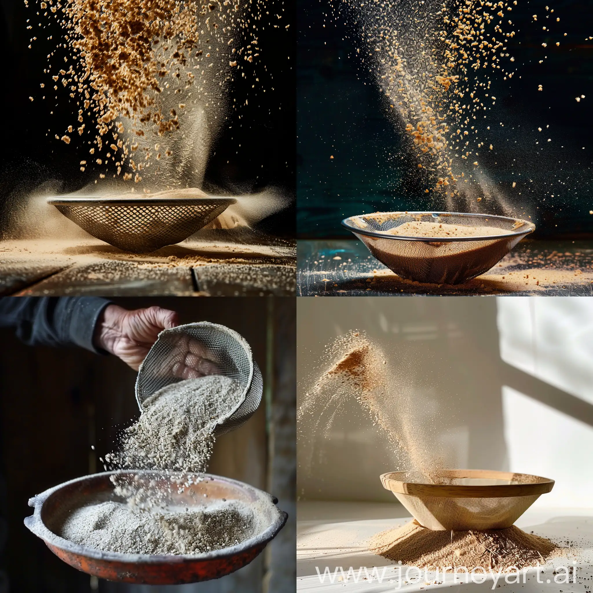 A sieve that shakes sand 
