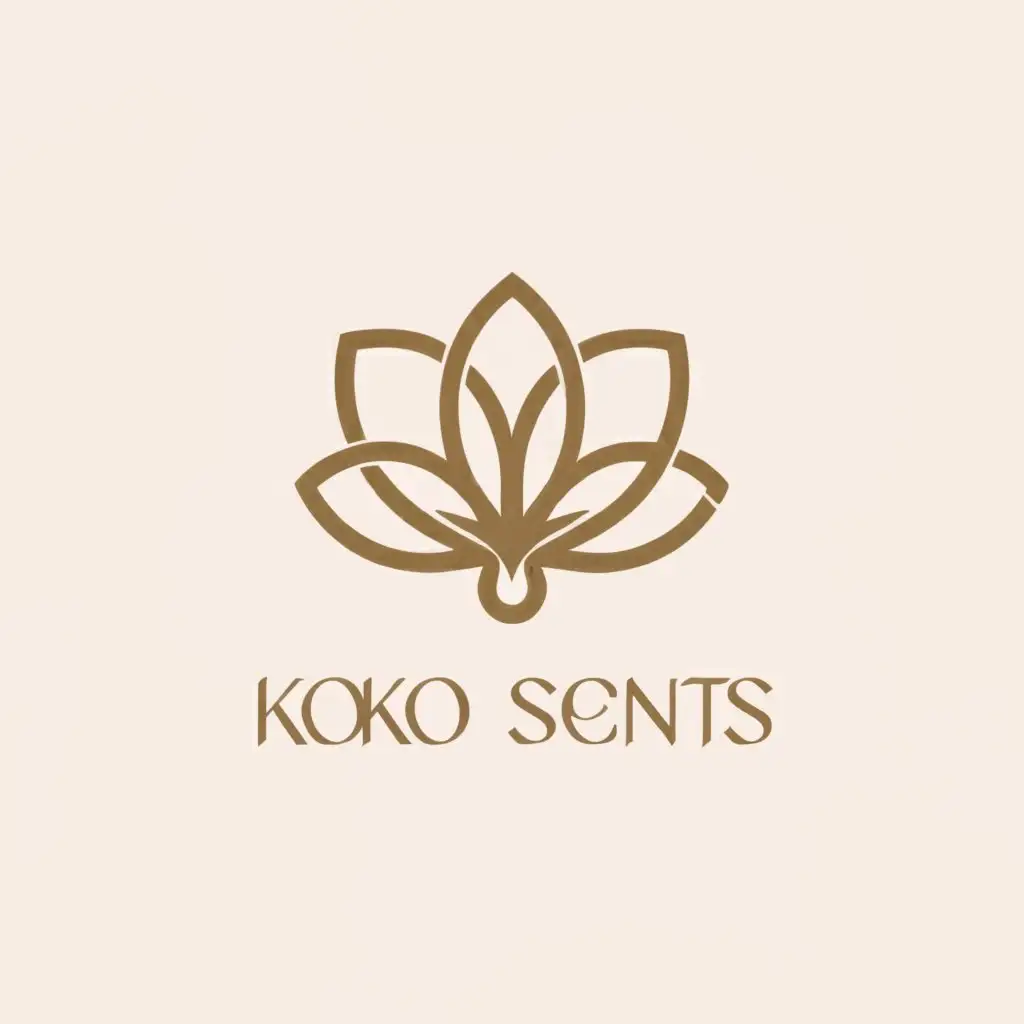 a logo design,with the text "KOKO SCENTS", main symbol:a simple design related to fragrance and beauty. The design should be simple but have a classy look, with simple curves and sharp corners It should give a feeling of calmness and relief. Let it be like a worldclass logo design,Moderate,be used in Beauty Spa industry,clear background