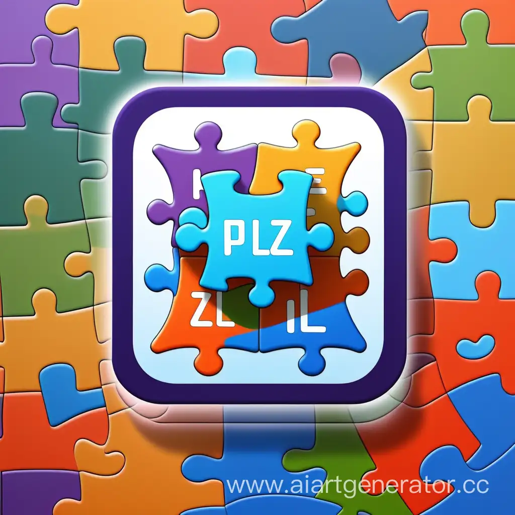 заставка мобильного приложения для изучения языков  с логотипом Puzzle Language