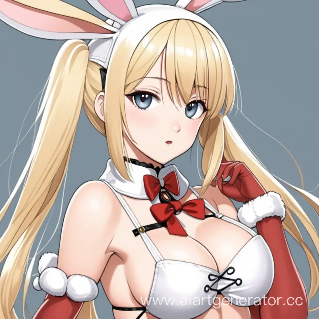 аниме девушка блондинка в сексуальном костюме кролика 
