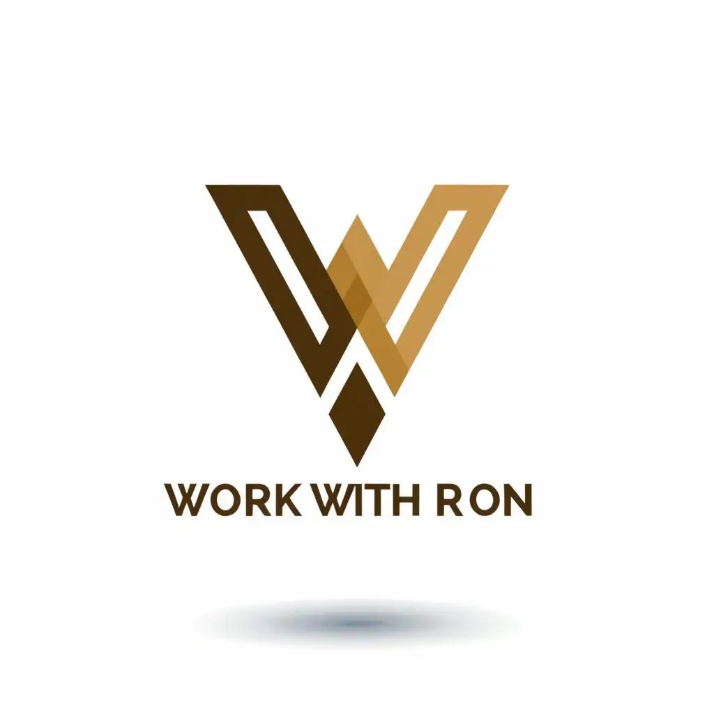 a logo design,with the text "work with ron", main symbol:WW then arrow up,Moderate,clear background