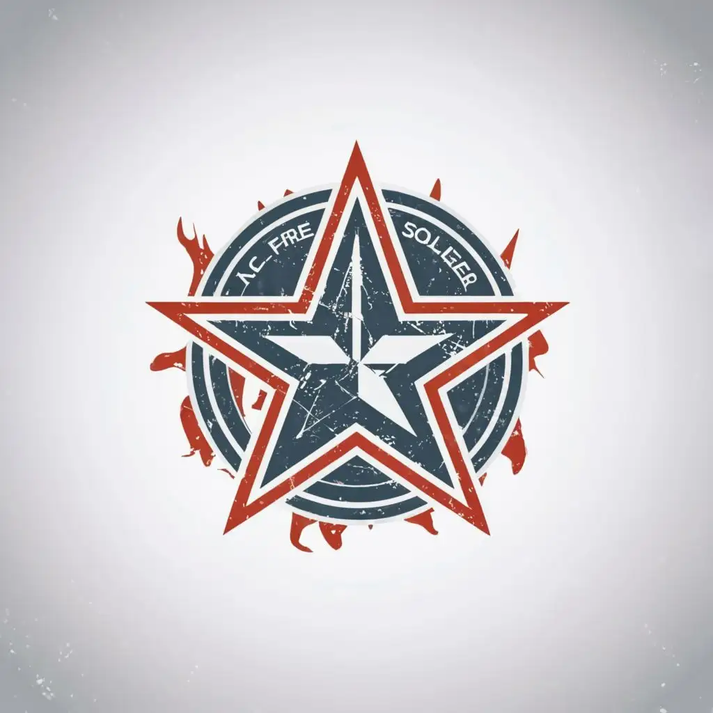 LOGO-Design-For-AC-Soldiers-Ice-and-Fire-Star-Emblem-with-Typography-for-Construction-Industry