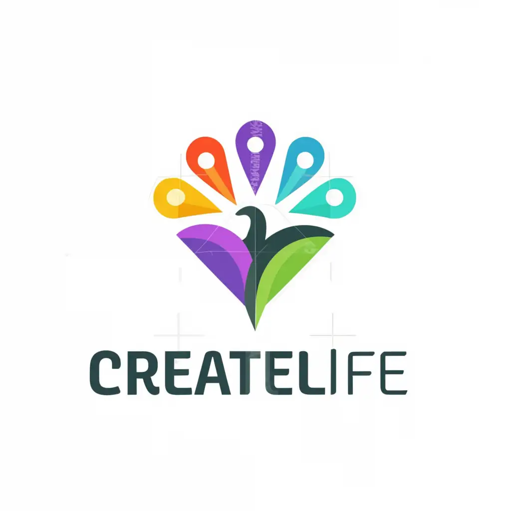 a logo design,with the text "CREATELIFE", main symbol:PEACOCK,Moderate,be used in Education industry,clear background