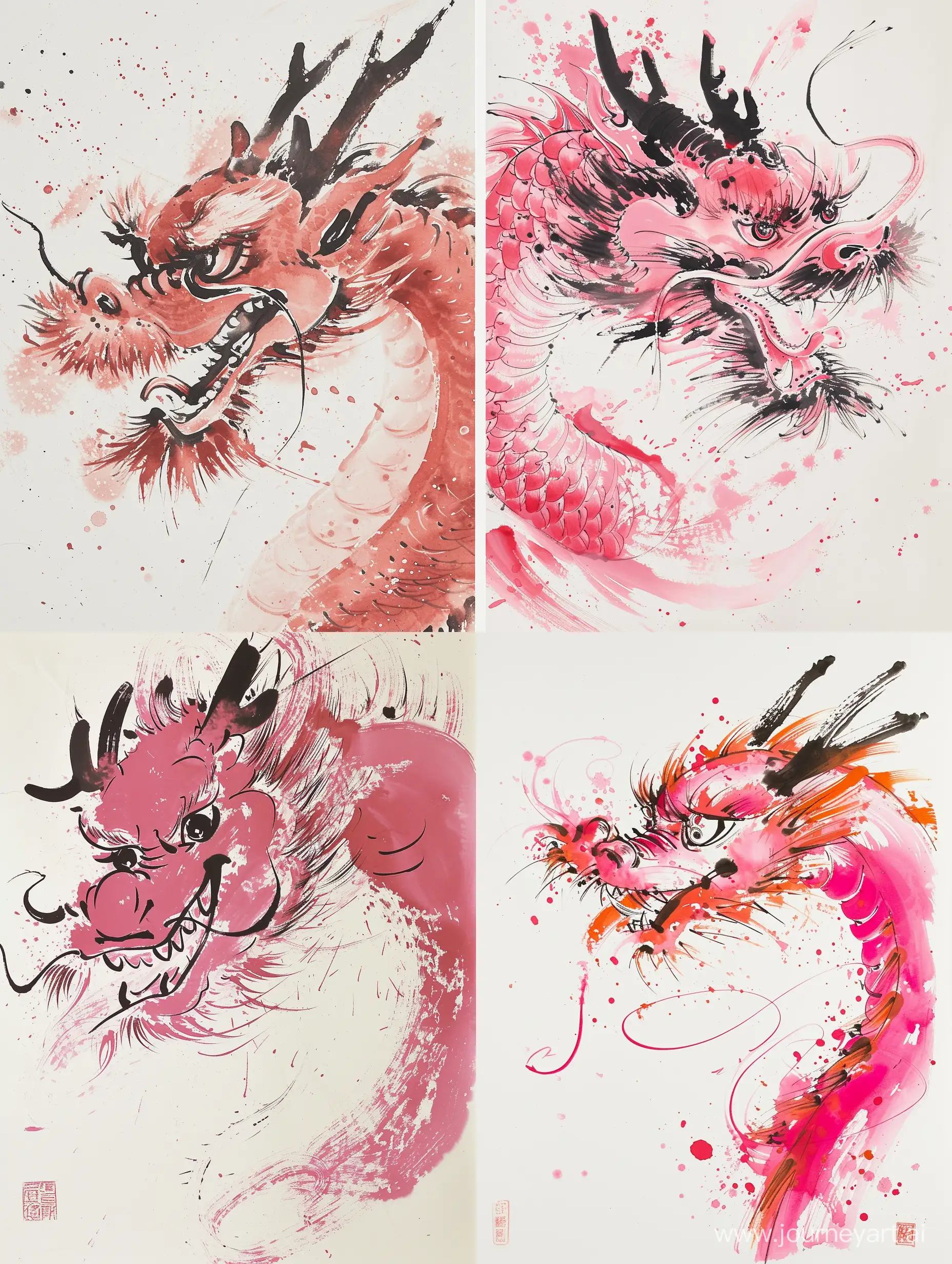 Whimsical-Chinese-Dragon-Illustration-by-Wu-Guanzhong
