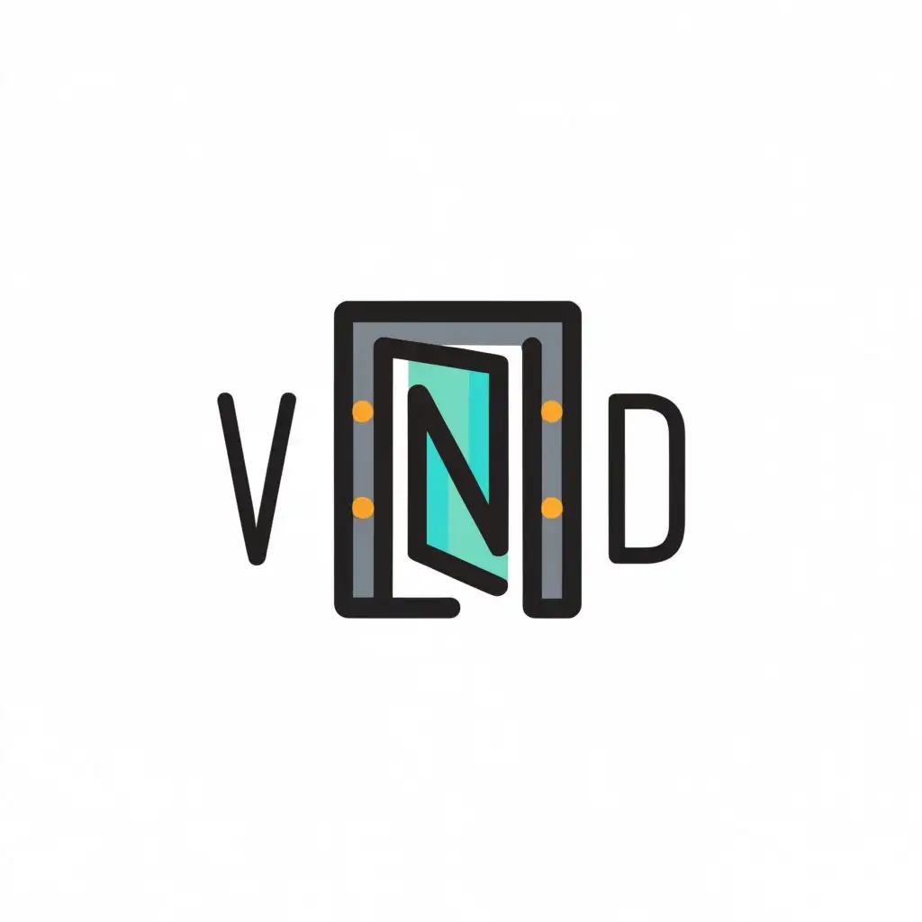 a logo design,with the text "VND", main symbol:virtual door,Minimalistic,clear background