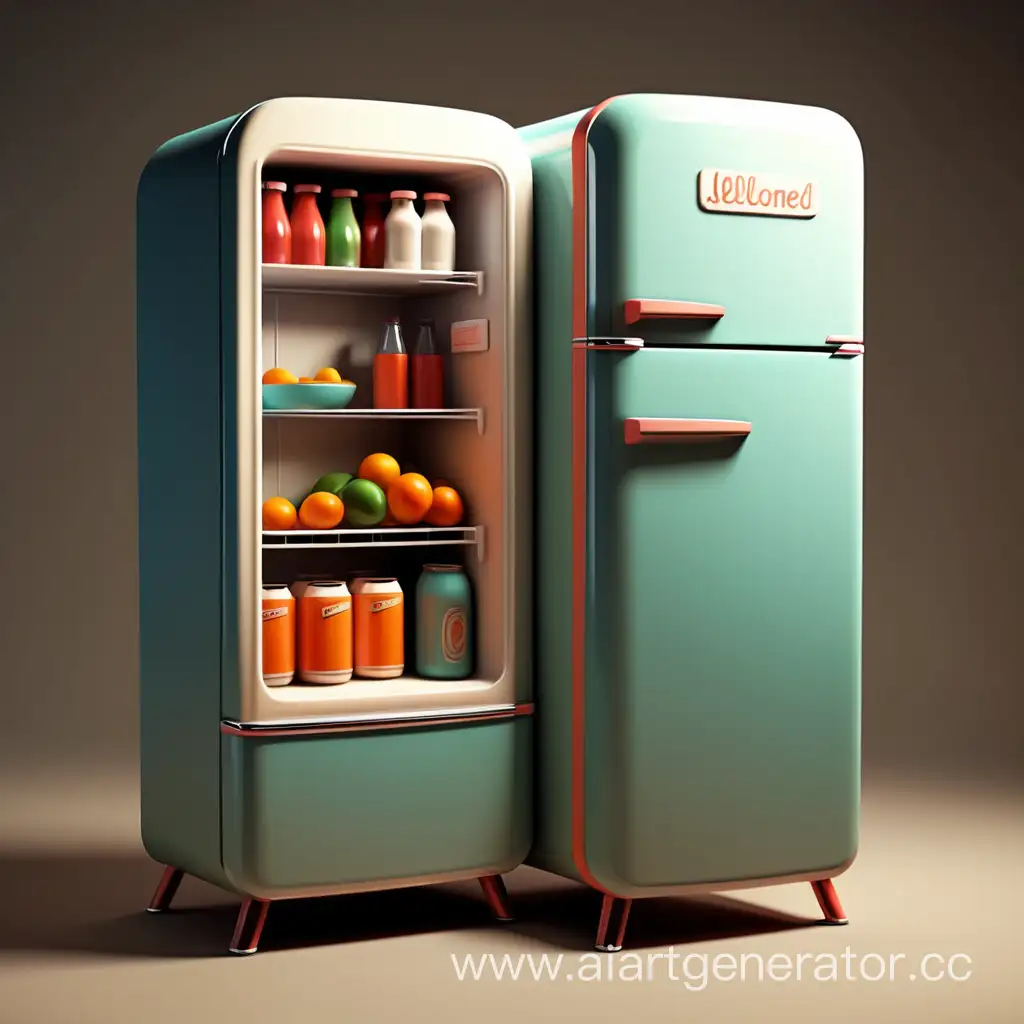 stylized retro fridge