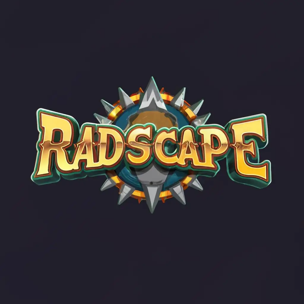 logo, a loading screen logo of an action and adventure 2DHD video game, with the text "Radscape", typography, be used in Entertainment industry